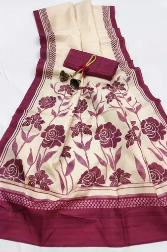 pink  color cosmos art silk saree with blouse
