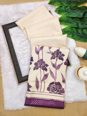 purple  color cosmos art silk saree with blouse 1
