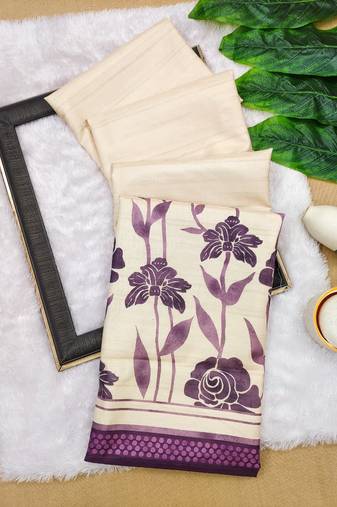 purple  color cosmos art silk saree with blouse