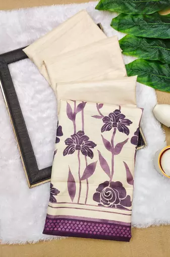 purple  color cosmos art silk saree with blouse