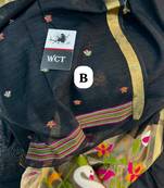  black color linen art silk saree with blouse