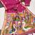  pink color linen art silk saree with blouse