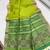 green color khadi art silk saree with contrast blouse