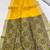 yellow color khadi art silk saree with contrast blouse
