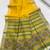 yellow color khadi art silk saree with contrast blouse