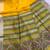 yellow color khadi art silk saree with contrast blouse