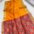 orange color khadi art silk saree with contrast blouse