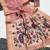 pink color printed cotton saree with blouse