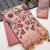 pink color printed cotton saree with blouse