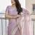 lavender color linen art silk saree with plain blouse