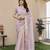 lavender color linen art silk saree with plain blouse