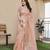 peach color linen art silk saree with plain blouse