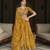 mustard embroidered vichitra lehenga choli set