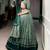 GREEN  Tasar Silk Lehenga Set with Kalamkari Print & Lace Border     Includes Blouse & Tassel Dupatta