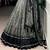 GREY  Tasar Silk Lehenga Set with Kalamkari Print & Lace Border     Includes Blouse & Tassel Dupatta