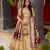 CREAM Women's Simmer Organza Lehenga Choli with Zari Weaving Work, Paithani Jacquard Silk Dupatta