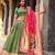 GREEN Women's Simmer Organza Lehenga Choli with Zari Weaving Work, Paithani Jacquard Silk Dupatta