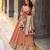PEACH Women's Simmer Organza Lehenga Choli with Zari Weaving Work, Paithani Jacquard Silk Dupatta