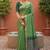 green  soft pure muga cotton  saree with meenakari  weaving  motifs and contrast blouse