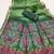 green  soft pure muga cotton  saree with meenakari  weaving  motifs and contrast blouse