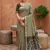 green soft muga cotton saree with meenakari weaving motifs and contrast blouse