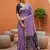 purple  soft pure muga cotton  saree with meenakari  weaving  motifs and contrast blouse