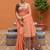 peach  soft pure muga cotton  saree with meenakari  weaving  motifs and contrast blouse