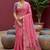 pink  soft pure muga cotton  saree with meenakari  weaving  motifs and contrast blouse