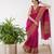 Pink soft silk blend banarasi jacuard work designer saree with blouse