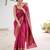 Pink soft silk blend banarasi jacuard work designer saree with blouse