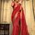 Red soft silk blend banarasi jacuard work designer saree with blouse