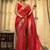 Red soft silk blend banarasi jacuard work designer saree with blouse