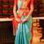Turquoise soft silk blend banarasi jacuard work designer saree with blouse