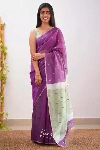 Wine linen slub jaquard designer saree with blouse