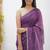 Wine soft linen slub jacuard work designer saree with blouse