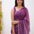 Wine soft linen slub jacuard work designer saree with blouse