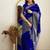 Blue soft silk blend banarasi jacuard work designer saree with blouse