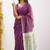 Turquoise soft linen slub jacuard work designer saree with blouse