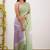 Green soft linen slub jacuard work designer saree with blouse