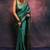 Turquoise soft silk blend banarasi jacuard work designer saree with blouse