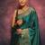 Turquoise soft silk blend banarasi jacuard work designer saree with blouse