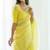 Yellow soft linen slub jacuard work designer saree with blouse