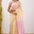 Cream soft linen slub jacuard work designer saree with blouse