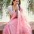 Baby pink soft linen slub jacuard work designer saree with blouse