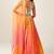 Orange Pink Bandhani Print Sequince Embroidery Organza Lehenga Choli With Dupatta