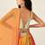 Orange Pink Bandhani Print Sequince Embroidery Organza Lehenga Choli With Dupatta