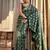 Green soft silk blend banarasi jacuard work designer saree with blouse