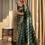 Green soft silk blend banarasi jacuard work designer saree with blouse