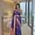 violet soft silk blend saree with zari weaving meenakari design