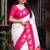 White soft silk blend banarasi jacuard work designer saree with blouse